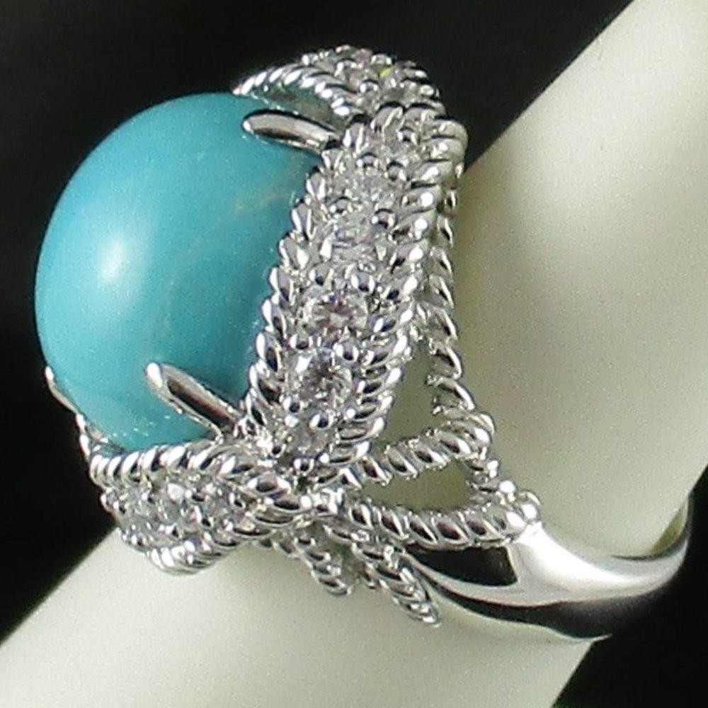 Xavier Turquoise Roped "Retro Collection" Ring - Picture 7 of 7